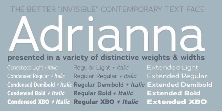 Adrianna font preview