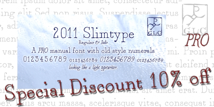2011 Slimtype font preview