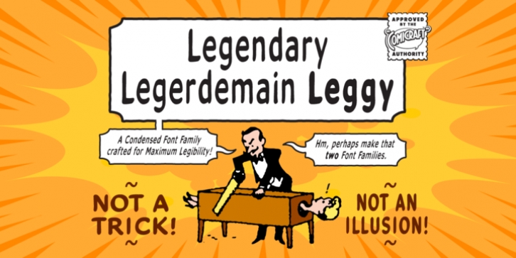 Legendary Legerdemain Leggy font preview