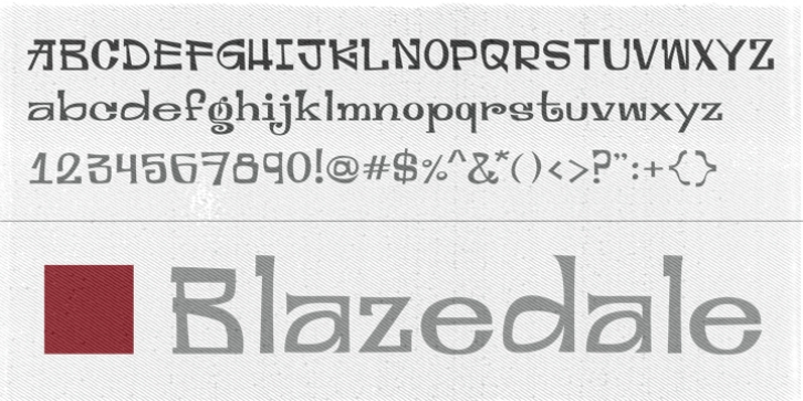 Blazedale font preview