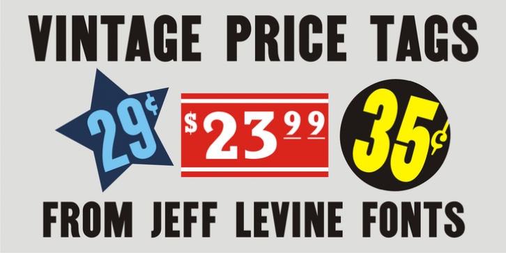 Vintage Price Tags JNL font preview