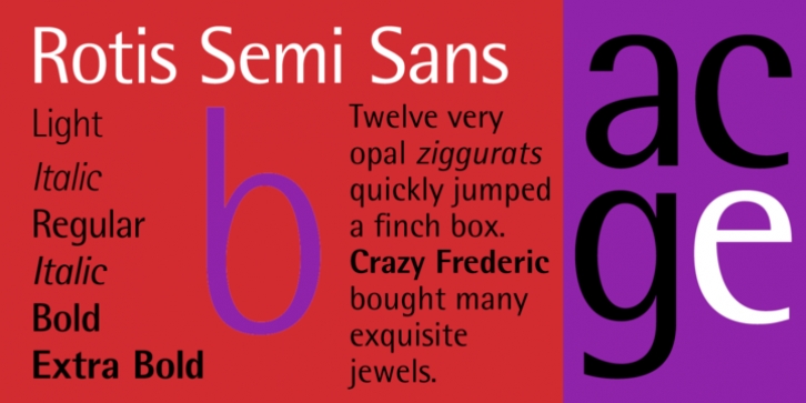 Rotis SemiSans font preview