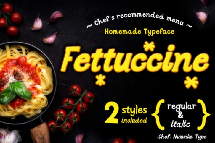 Fettuccine font preview