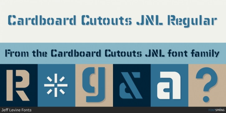 Cardboard Cutouts JNL font preview