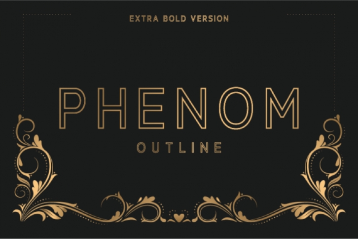 Phenom Outline Extra Bold font preview