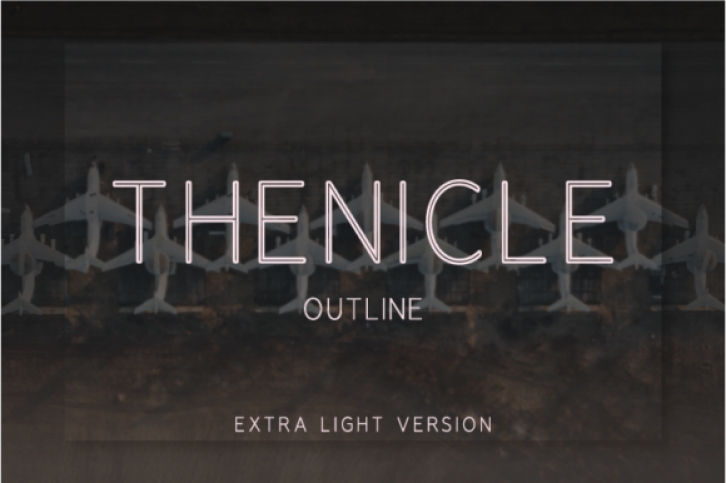 Thenicle Outline Extra Light font preview