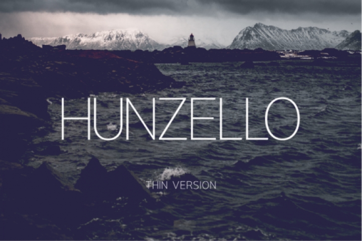 Hunzello Thin font preview