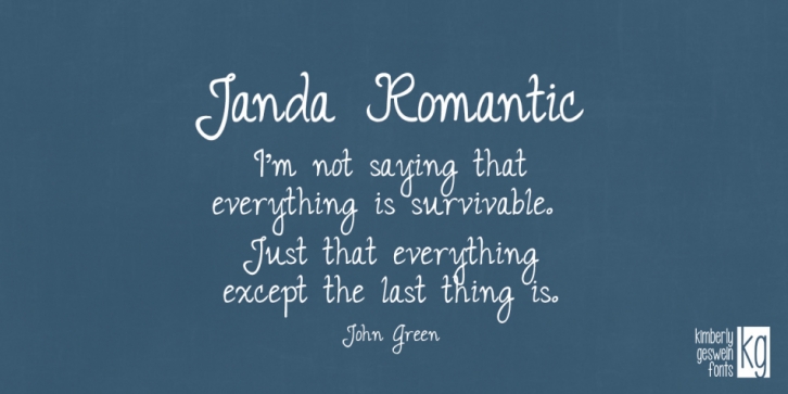 Janda Romantic font preview
