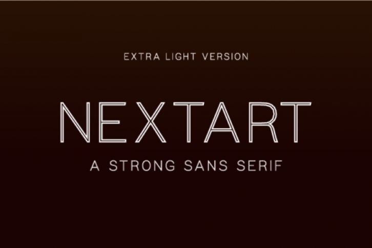 Nextart Outline Extra Light font preview