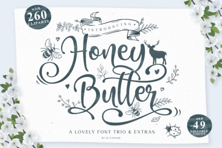 Honey Butter Trio font preview