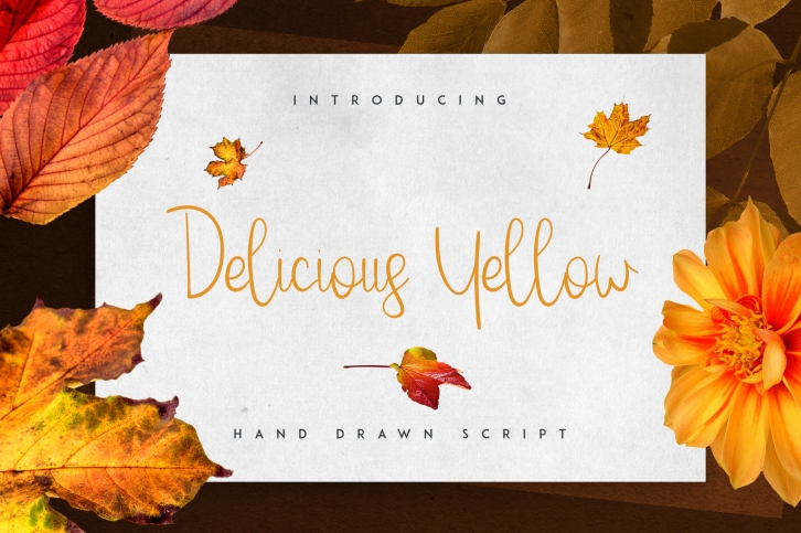 Delicious Yellow Script font preview