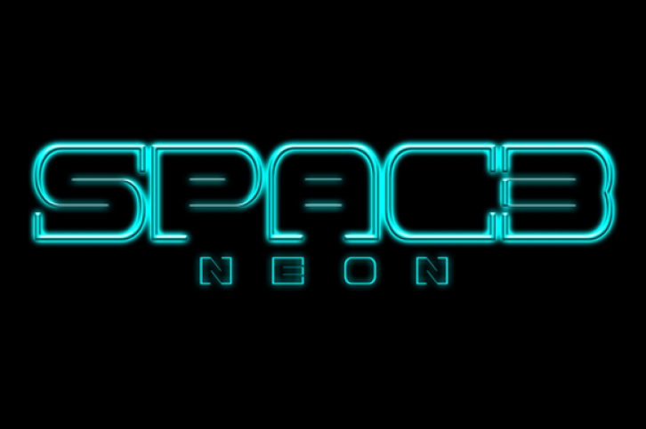 Spac3 Neon font preview