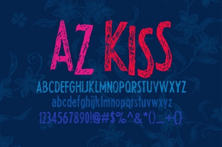 AZ Kiss font preview