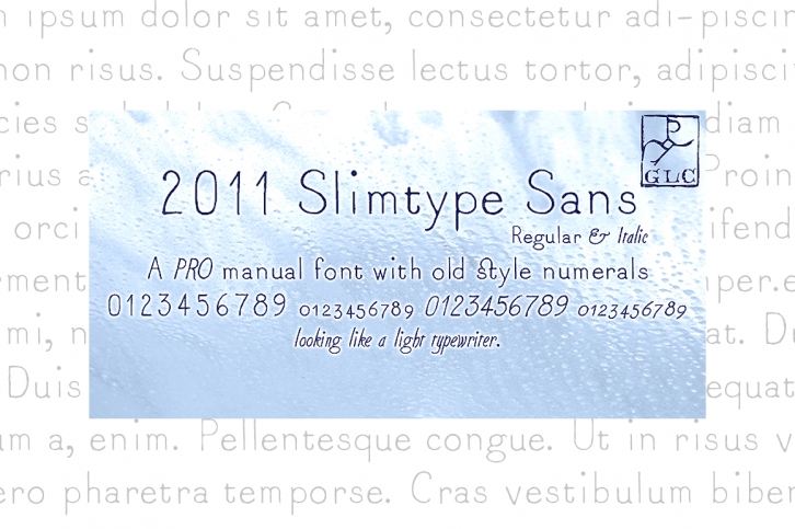 2011 Slimtype Sans Family font preview
