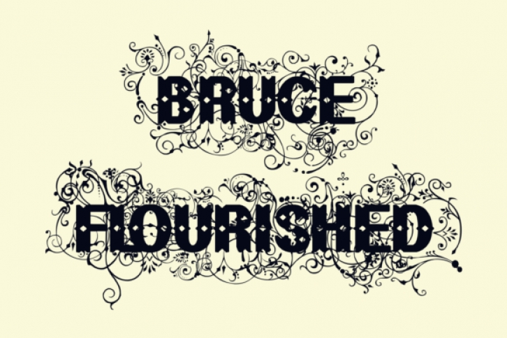 Bruce Flourished font preview