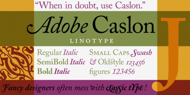 Adobe Caslon font preview