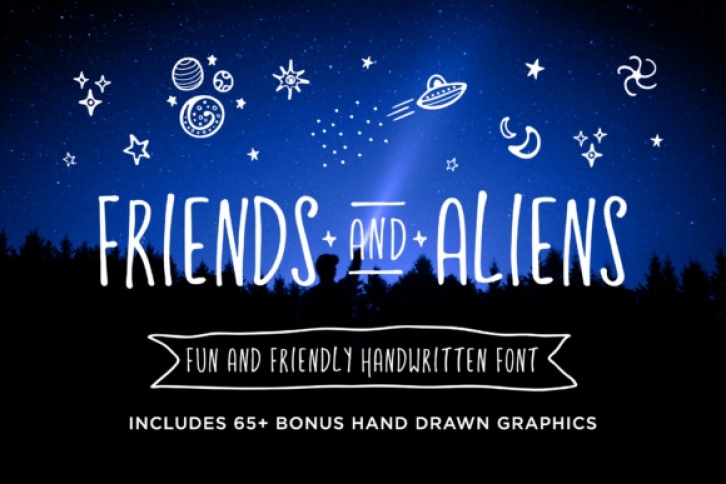 Friends and Aliens font preview