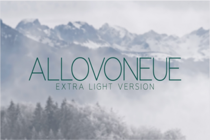 Allovoneue Extra Light font preview