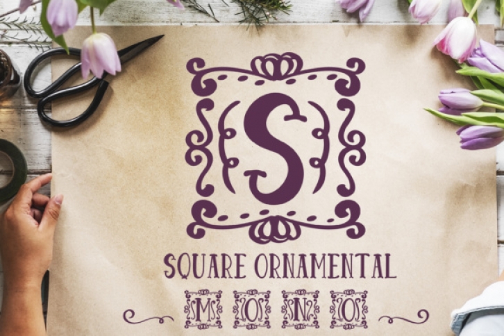 Square Ornamental Monogram font preview