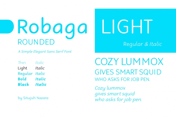 Robaga Rounded Light font preview