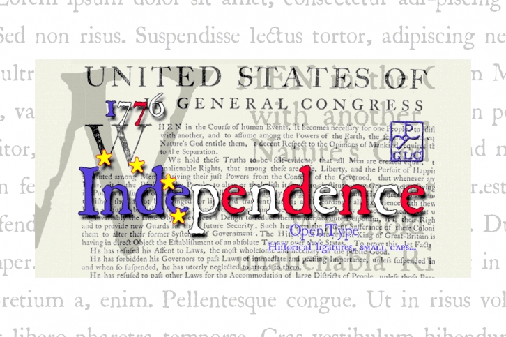 1776 Independence font preview