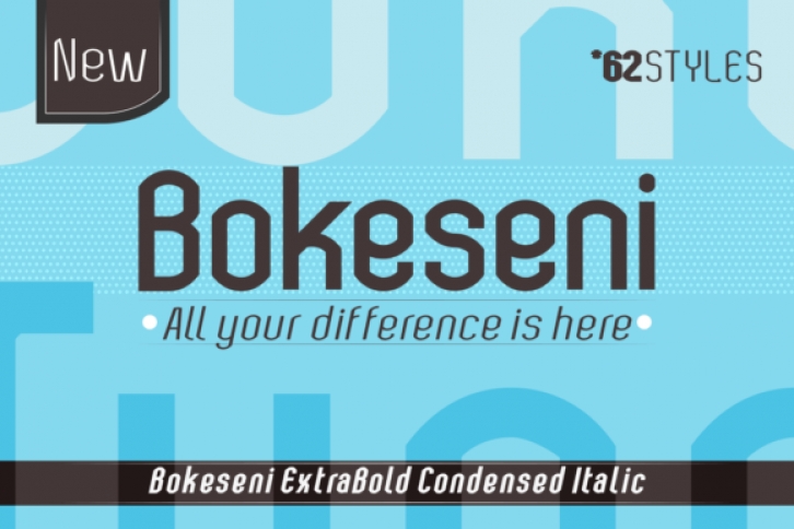 Bokeseni ExtraBold Condensed Italic font preview