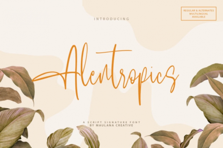 Alentropics font preview