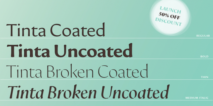 Tinta Broken Uncoated font preview