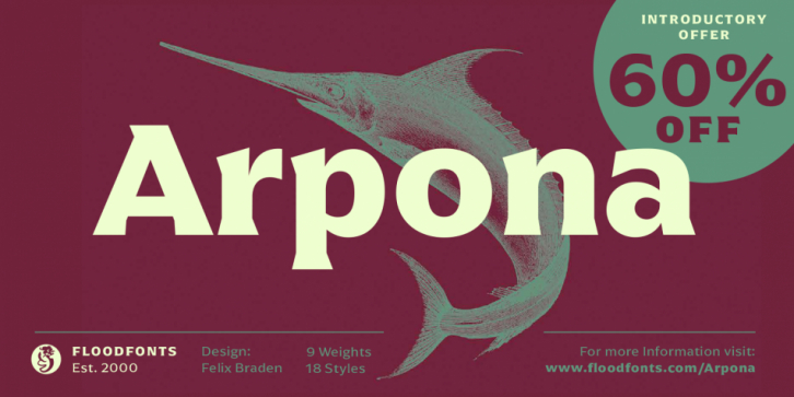 Arpona font preview