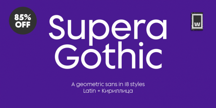 Supera Gothic font preview