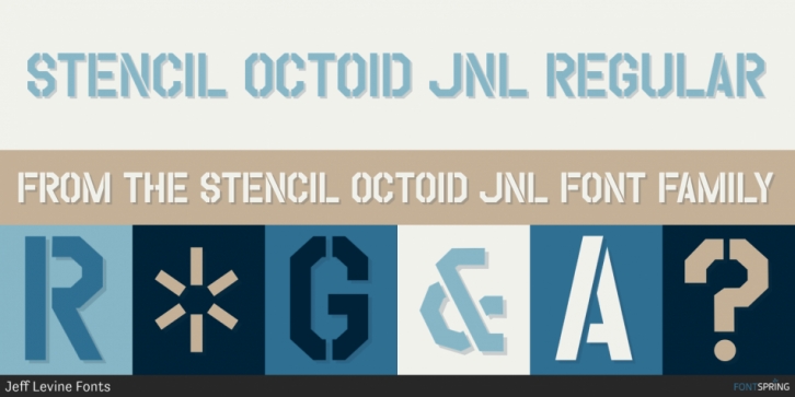 Stencil Octoid JNL font preview