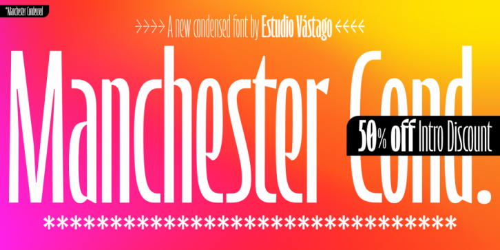 Manchester Condensed font preview