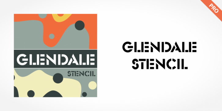Glendale Pro Stencil font preview