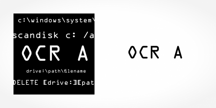 OCR A font preview