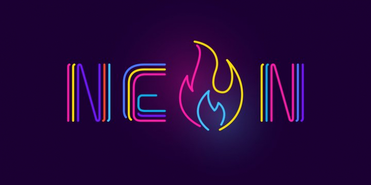 Three Neon Lines font preview