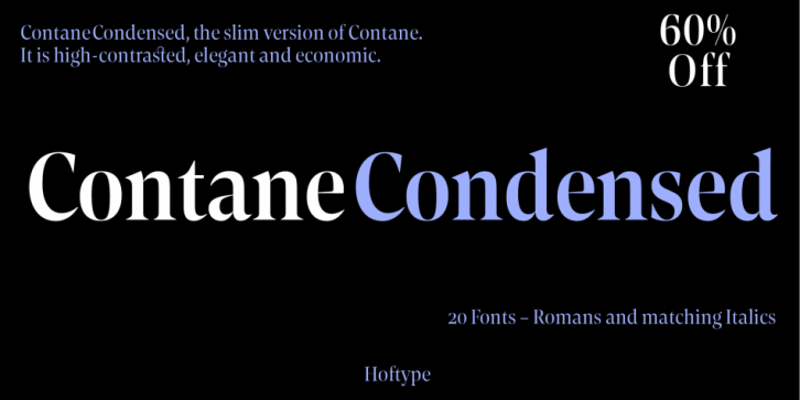 Contane Condensed font preview