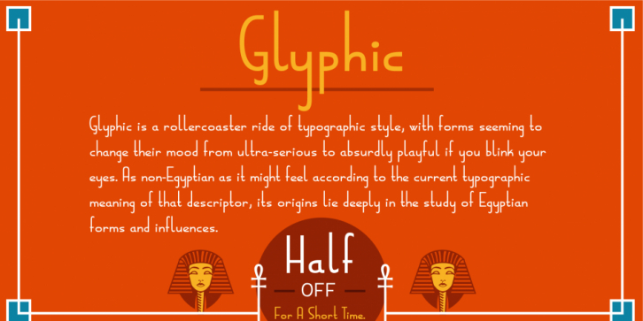 Glyphic font preview