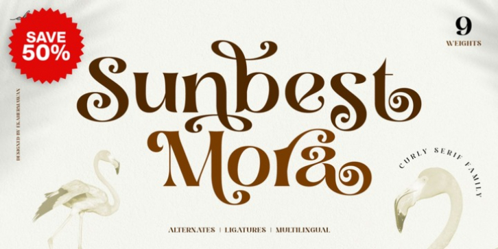 Sunbest Mora font preview