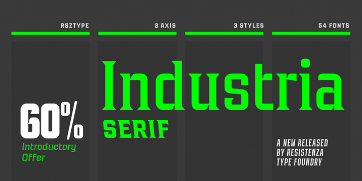Industria Serif font preview