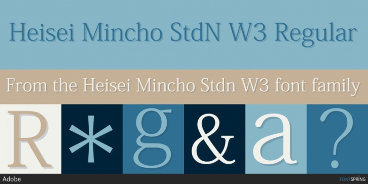 Heisei Mincho Stdn W3 font preview
