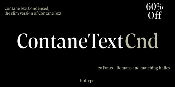 Contane Text Condensed font preview
