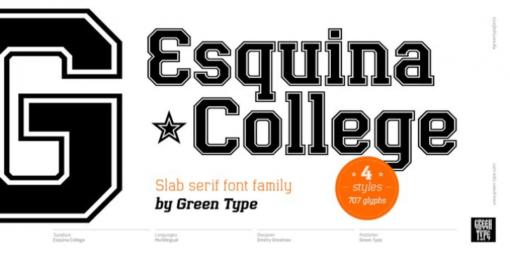 Esquina College font preview