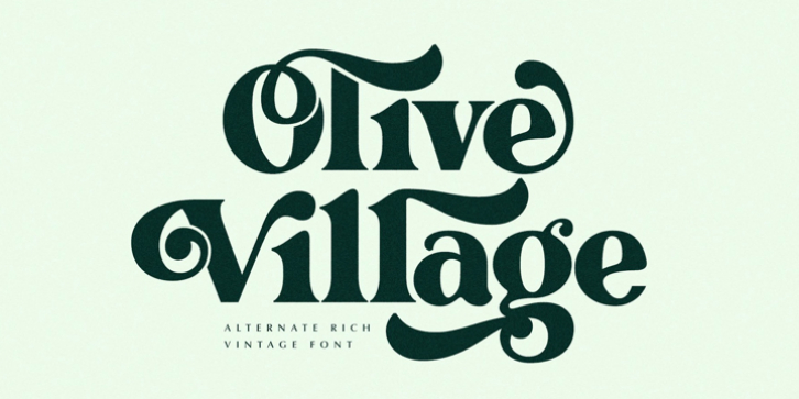Olive Village font preview