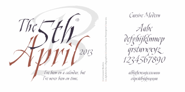 Cal Cursive Modern font preview
