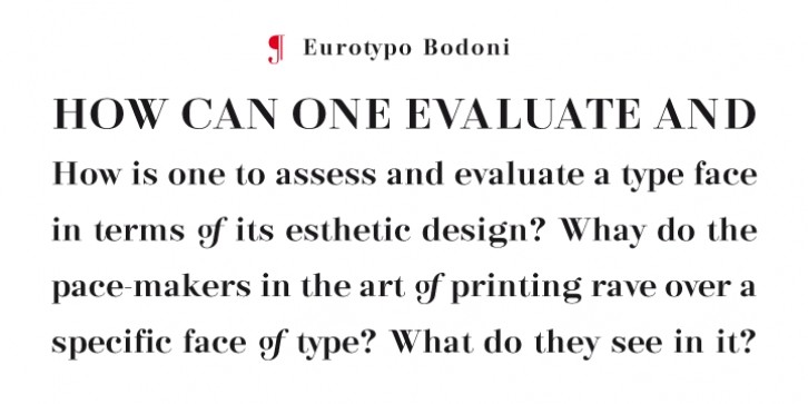 Eurotypo Bodoni font preview