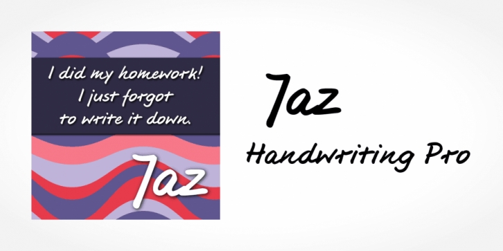Jaz Handwriting Pro font preview