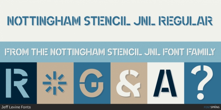 Nottingham Stencil JNL font preview