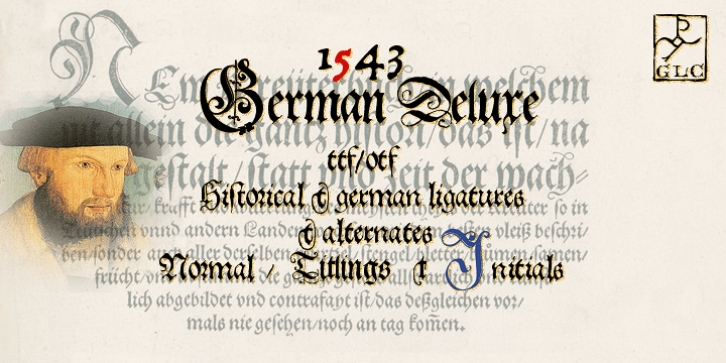 1543 German Deluxe font preview