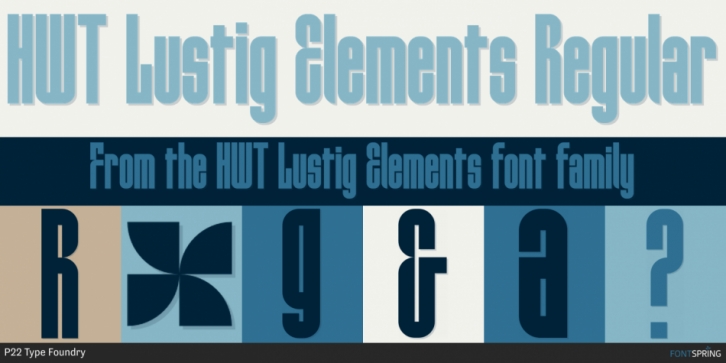 HWT Lustig Elements font preview