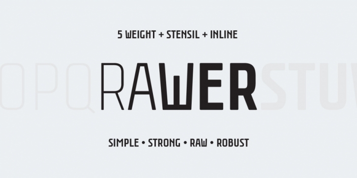 Rawer Condensed font preview